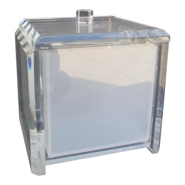 1990s Mid Century Modern Heavy Lucite Ice Bucket For Sale