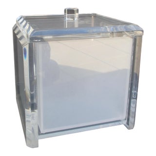 Mid Century Modern Heavy Lucite Ice Bucket For Sale