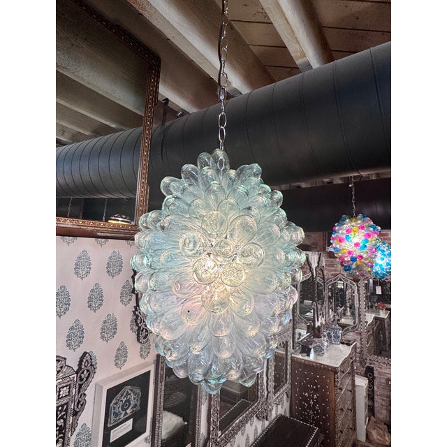 Vintage Clear Pendant of Hand-Blown Glass For Sale - Image 10 of 14