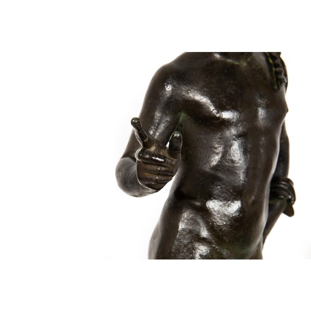 Fine Italian Grand Tour Antique Bronze Sculpture of “Narcissus” After Antiquity For Sale - Image 12 of 18