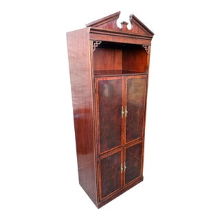 Drexel Heritage Banded Mahogany Vintage Chippendale Armoire For Sale