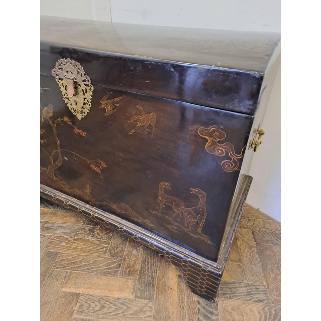 Wood Japanese Black Lacquered Chest on Stand, 1900 For Sale - Image 7 of 13