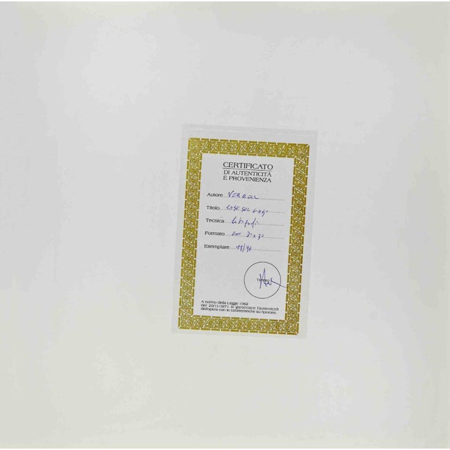 The houses on the lake is a lithograph attributed to nicholas verrall (1945) in the late 20th century. Hand-signed on the...