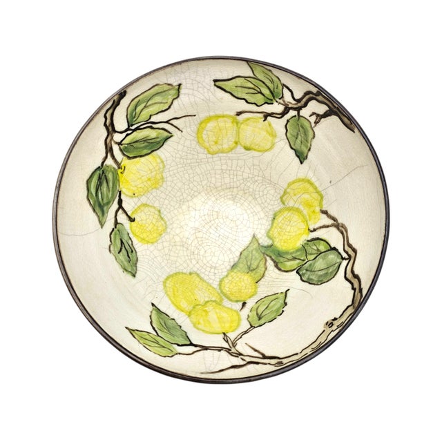Late 20th Century Donna Marie Padrick California Lemon Studio Pottery Centerpiece Bowl 9.5" For Sale - Image 5 of 12
