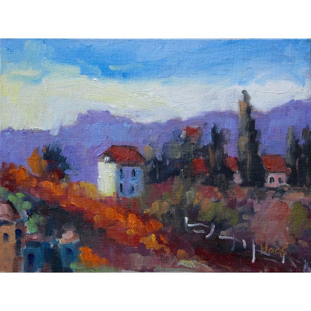 "Tuscany Glow" Contemporary Landscape Oil Painting For Sale