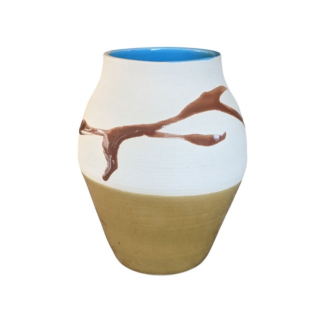 Vintage Handcrafted Studio Pottery Vessel Signed by the Artist, Lucy Warlick, on base In the Style of Peter Sylvest TOTAL...