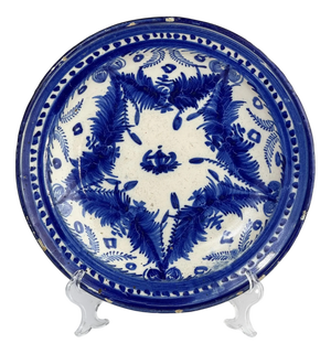 Blue and White Faience Plate, Manises, Spain, 19th Century