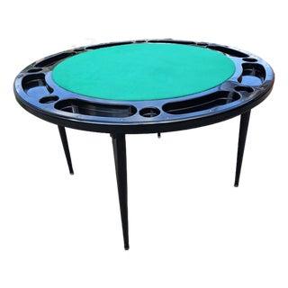 1940s MCM Durham Line Model 4100 Poker Table – Mid-Century 8-Player Card Table W/ New Felt For Sale