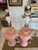 Pair of Vintage Blush Pink Ceramic Diamond Pattern Table Lamps With Three Settings/No Shades For Sale - Image 11 of 11