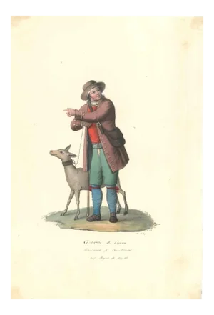 Costume di Craco - Original Watercolor by M. De Vito - 1820 ca. 1820 c.a.