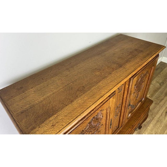Vintage Louis XIV French Oak Sideboard For Sale - Image 10 of 14