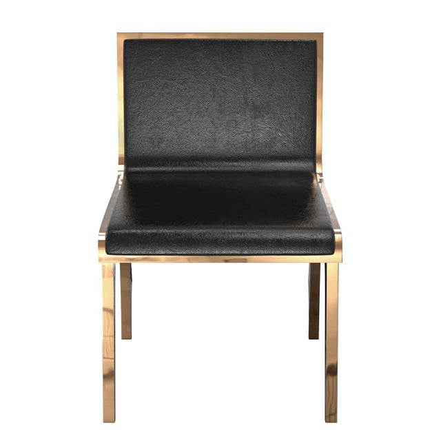Art Deco "Decisione" Chair With Bronze and Tailor Made Leather For Sale - Image 3 of 5