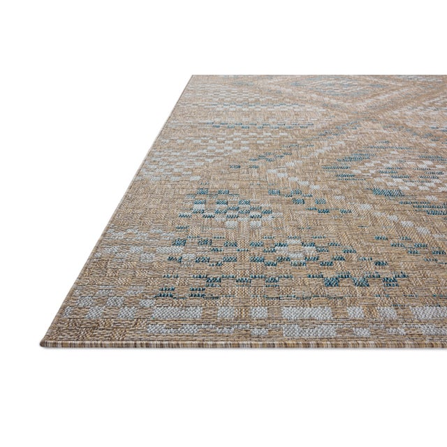 Transitional Amber Lewis x Loloi Topanga Natural / Aqua 2'-3" x 3'-9" Accent Rug For Sale - Image 3 of 6