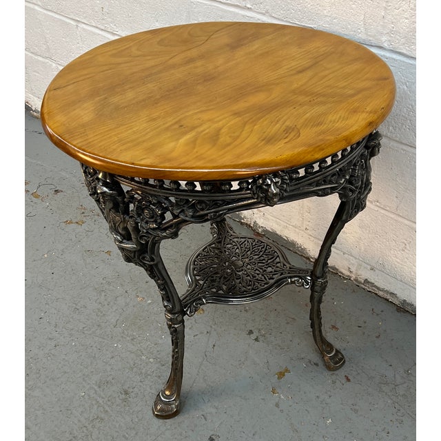 Antique Victorian Britannia Cast Iron Pub Table For Sale - Image 4 of 8