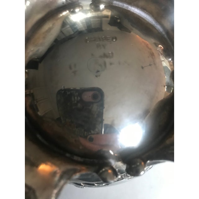 Vintage Hand-Chafed Maker's Marked Silver Plate Coffee and Tea Service - 8 Piece Set For Sale - Image 11 of 12