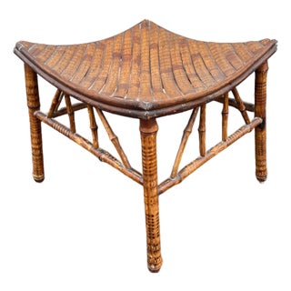 Antique Egyptian Revival Tortoise Bamboo Thebes Stool For Sale