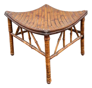 Antique Egyptian Revival Tortoise Bamboo Thebes Stool