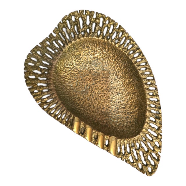 Solid Brass Trinket Bowl by Dayagi For Sale