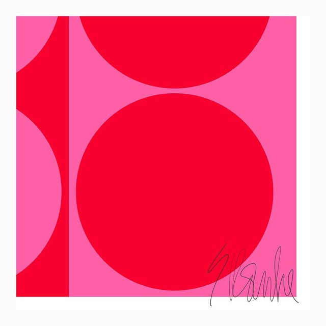 Dynamic Pair Bright Pink and Red Fine Art Print 21.25" X 30" by Liz Roache For Sale In Boston - Image 6 of 6