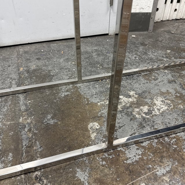 Modern Chrome + Glass Console Table For Sale - Image 11 of 12