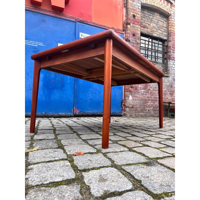 Silver Extendable Teak Dining Table by Henning Kjearnulf For Sale - Image 8 of 9