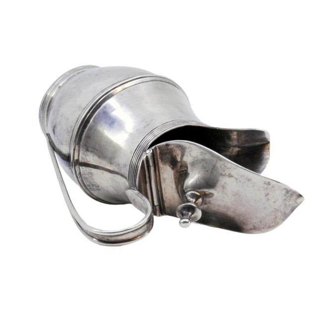 Silver Milk Jug with Hinged Lid and Knob For Sale - Image 9 of 9