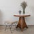 Incredible oak and marble center table from France, 19th century. Beautiful white marble top with veins of pink and gold....
