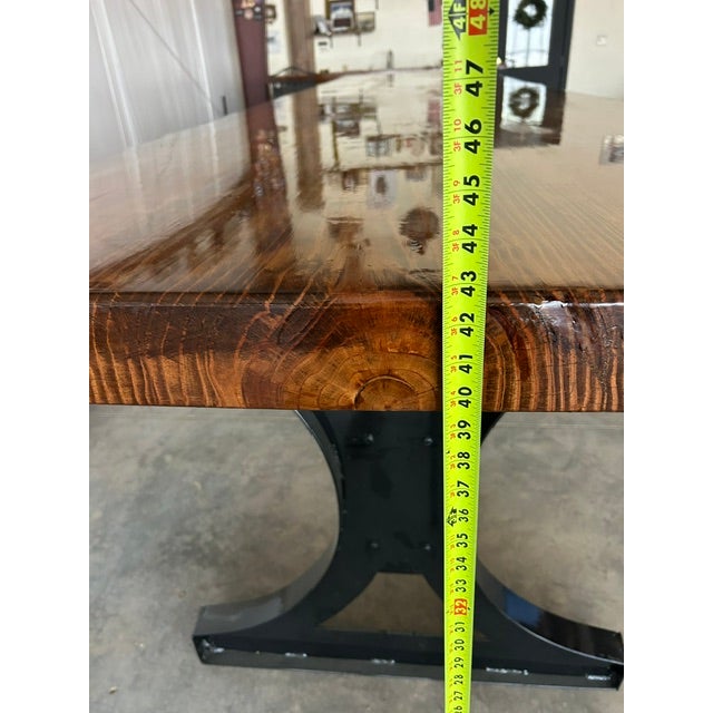 Historic 16 Foot Live Edge Single Slab Table For Sale - Image 13 of 18