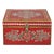 Hand Painted Floral Red Trinket Box For Sale