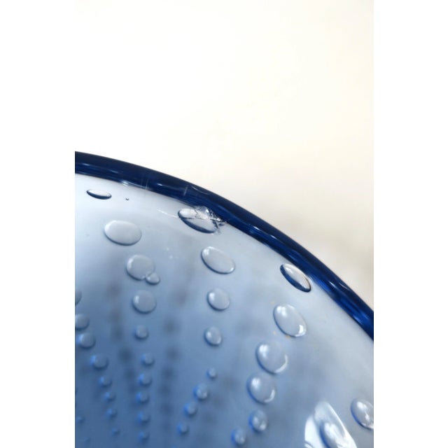 Italian Murano Blue Art Glass Bowl or Ashtray For Sale - Image 12 of 13