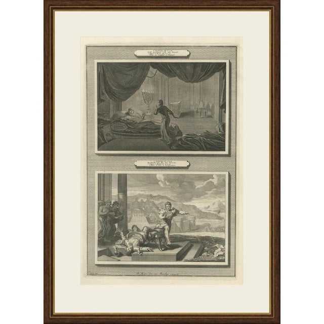 This original copper engraving from Pieter Mortier's illustrated Bible, published in Amsterdam circa 1700, shows two Old...