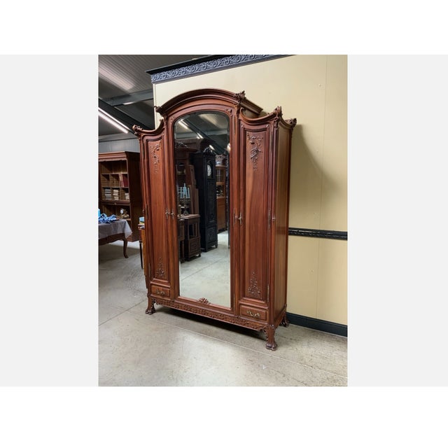 Antique Art Nouveau Wardrobe from École Nancy, 1910 For Sale - Image 6 of 12