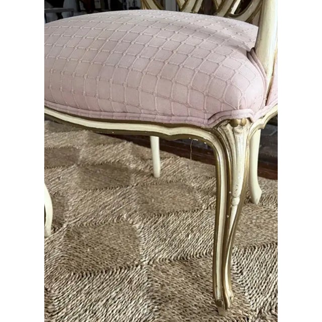 Wood Mid Century French Style Ribbon Back Arm Chair For Sale - Image 7 of 10