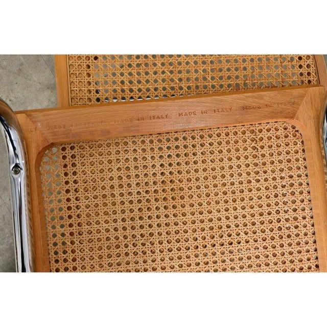 Mid 20th Century Pair of Italian Vintage Breuer Cesca Style Side Chairs With Cane Seats For Sale - Image 5 of 14