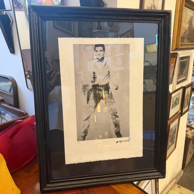 Black 21st Century Black Framed Elvis Presley 40/100 Lithography by Andy Warhol For Sale - Image 8 of 12