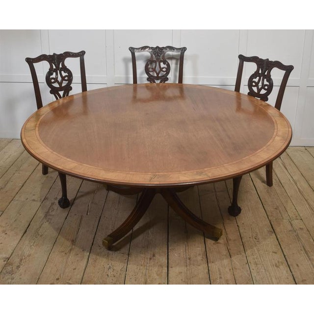 Georgian-Style Mahogany Pedestal Dining Table, 1890s For Sale - Image 9 of 11