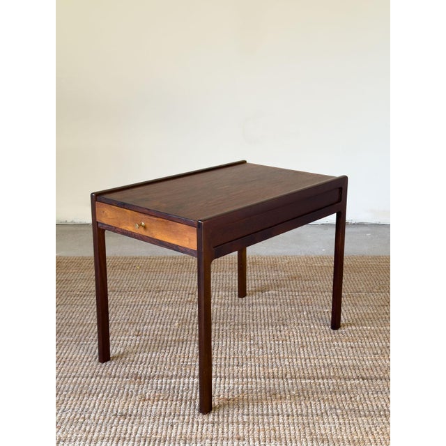 Rosewood Side Table with Drawer by Helge Vestergaard Jensen, Denmark, 1960 For Sale - Image 13 of 13