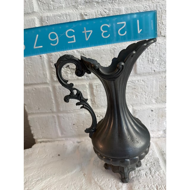 1950s Italian Pewter Footed Pitcher Vase For Sale In Detroit - Image 6 of 7