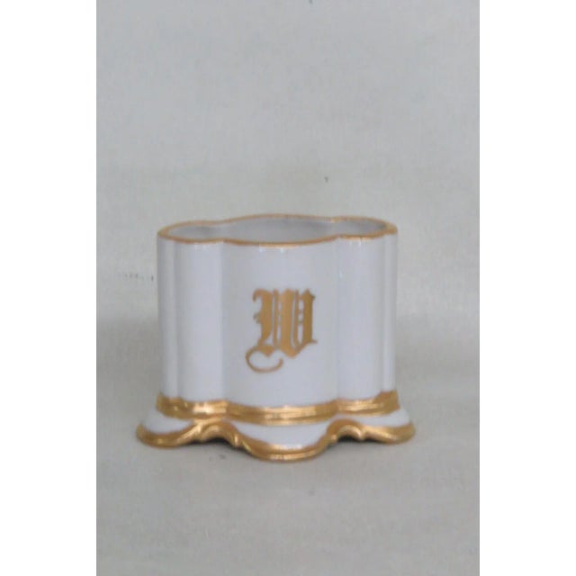 Anne W Breinin Germany Porcelain White and Gold Cigarette Holder Dish For Sale - Image 11 of 12