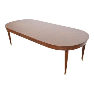 Kindel Furniture French Regency Louis XVI Cherry Wood Extension Dining Table, Newly Refinished For Sale