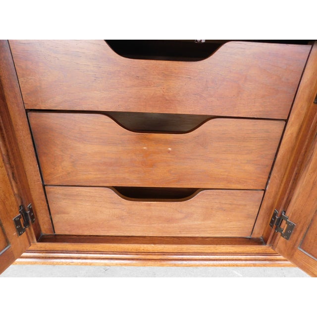 Late 20th Century Thomasville Fisher Park Pecan Wood Dresser 75"w For Sale - Image 5 of 15