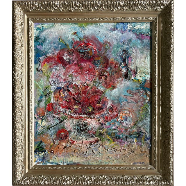 "Cherry Bomb", Original Oil Painting, Abstract Expressionism, Van Ness For Sale - Image 11 of 16