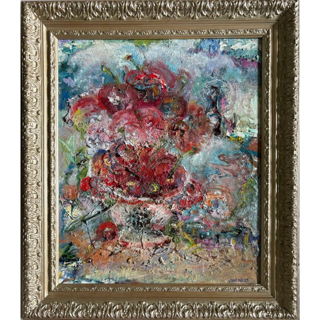 "Cherry Bomb", Original Oil Painting, Abstract, Expressionistic, by Van Ness For Sale - Image 12 of 17