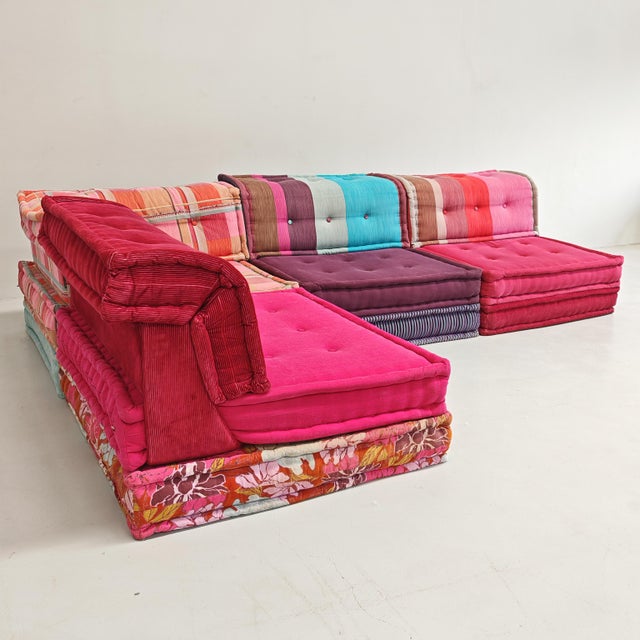 Textile Mah Jong Red Four-Seater Modular Sofa by Missoni, H. Hopfer for Roche Bobois, 1990s, Set of 4 For Sale - Image 7 of 18