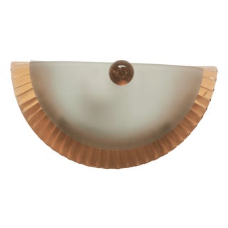 Wall Lamp with Salmon Murano Band, 1980s For Sale