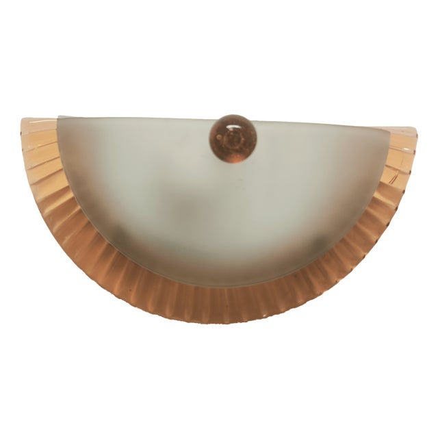 Wall Lamp with Salmon Murano Band, 1980s For Sale