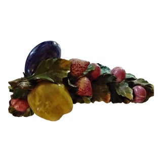 Vintage Italian Majolica Fruit Spray Hand Made For Sale