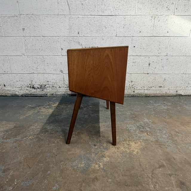 Vintage Danish Modern Teak Nightstand With String Shelf, Circa 1960's Mid Century For Sale - Image 4 of 7