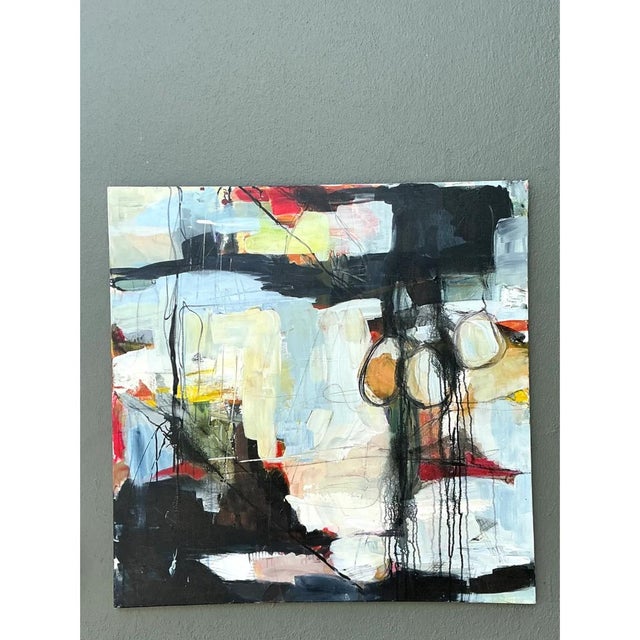 Vintage Abstract Expressionist Oil Painting on Canvas For Sale - Image 11 of 12