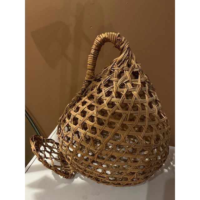Boho Chic Vintage Round Pigeon Basket Carrier For Sale - Image 3 of 8